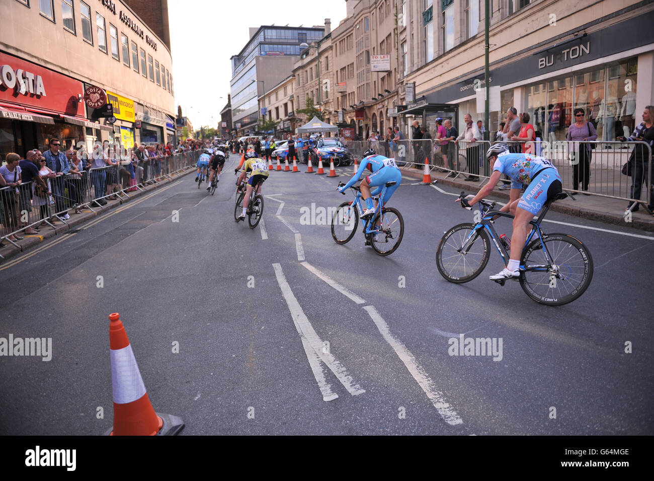 Cycling - 2013 Milk Race - Nottingham. General view of the Men's Elite Milk Race which took place on the streets of Nottingham city centre. Stock Photo