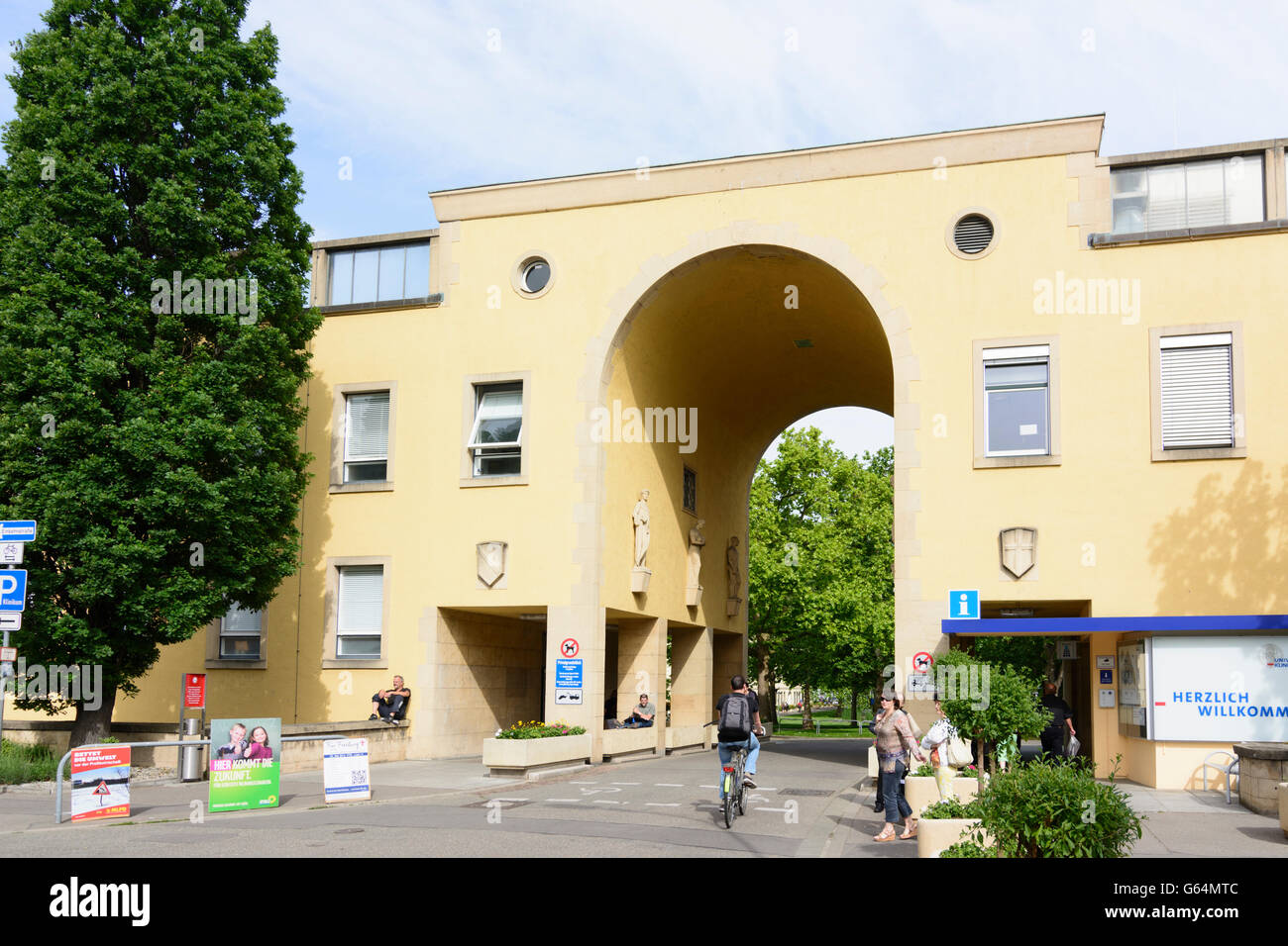 Main Entrance To The University Medical Center Freiburg Hi Res Stock