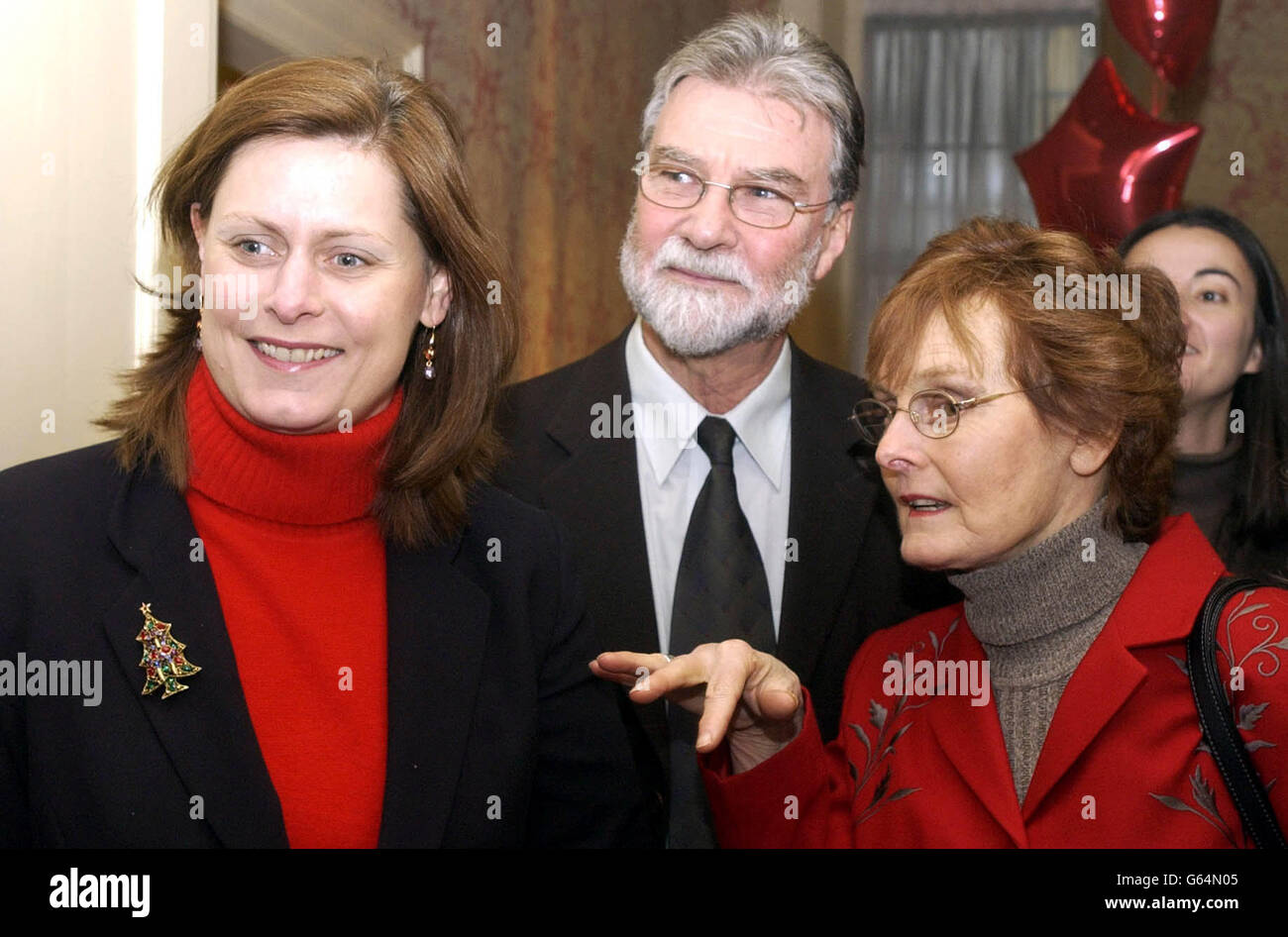 Sarah Brown, the Chancellor's wife, with her mother Pauline MacAulay, and step father Patrick Vaughan, at Gordon Brown's residence in Downing Street, during the Chancellor's annual Children's Christmas Party. Stock Photo
