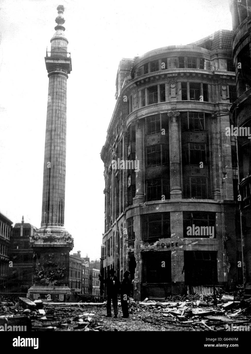 A Blitz scene.. A Blitz scene at the monument. Stock Photo