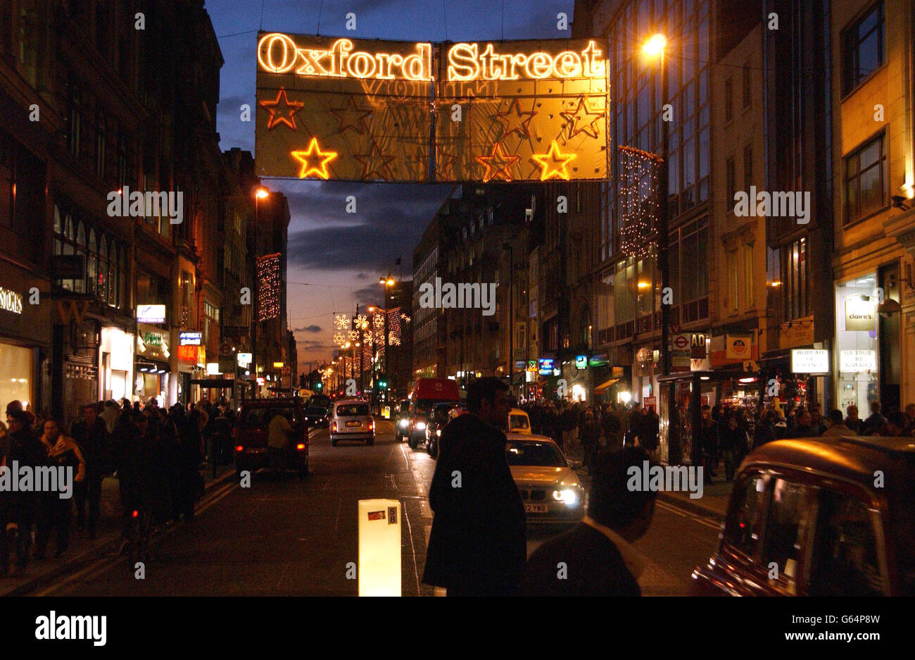 Oxford Street Lights. The Christmas lights in Oxford Street, central