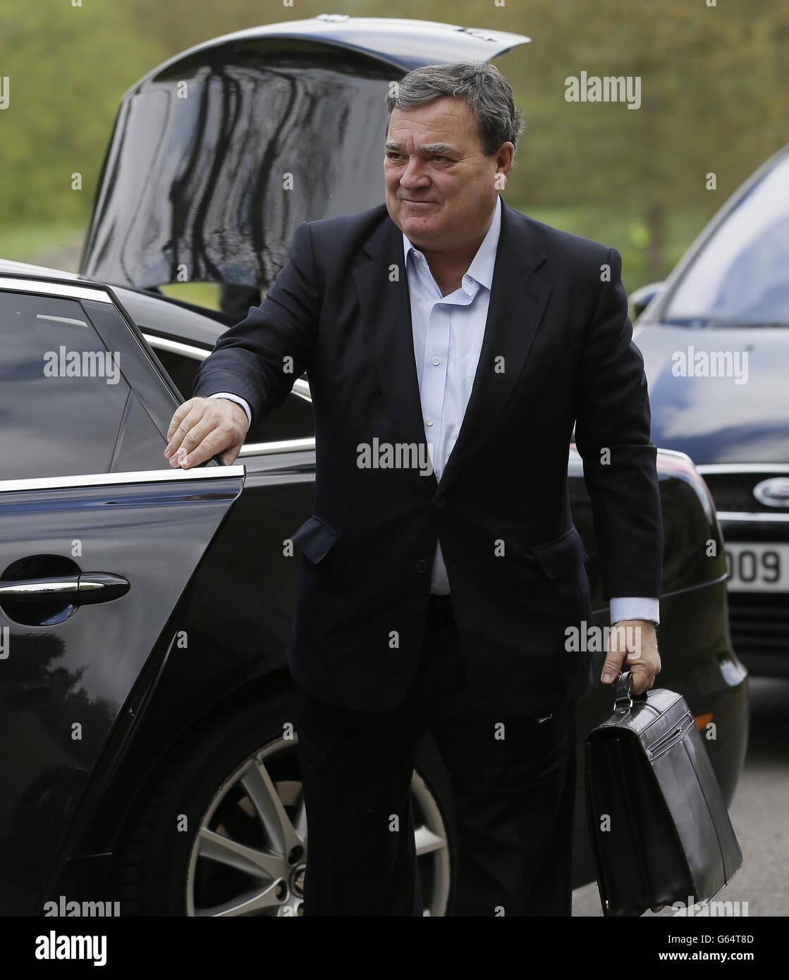 Jim Flaherty, the Canadian Finance Minister arrives at the G7 finance ministers and central bank governors meeting, in Aylesbury. Stock Photo