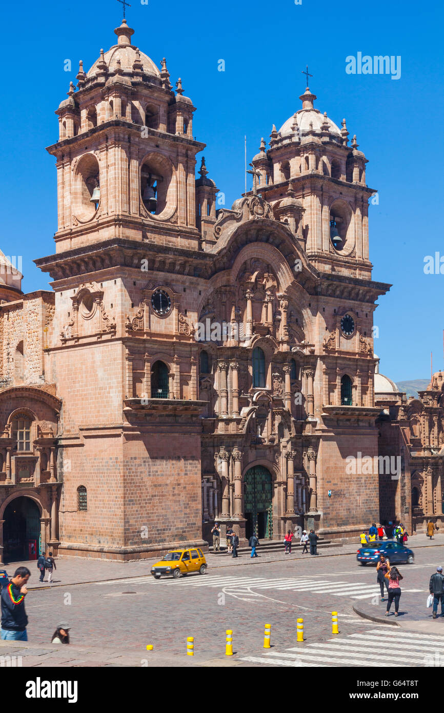 Church of Compania de Jesus in the Plaza de Armas in Cusco, Peru Stock Photo