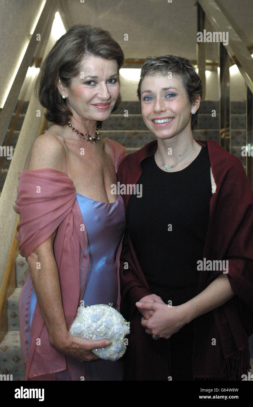 Jane Tomlinson from Leeds with actress Stephanie Beacham at the 20th Gala Evening and Awards Presentation to honour Unsung Hereos at the Royal Garden Hotel in central London. *..The awards, organised by the Celebrities Guild of Great Britain recognises ordinary people for their exceptional achievements in helping others. Stock Photo