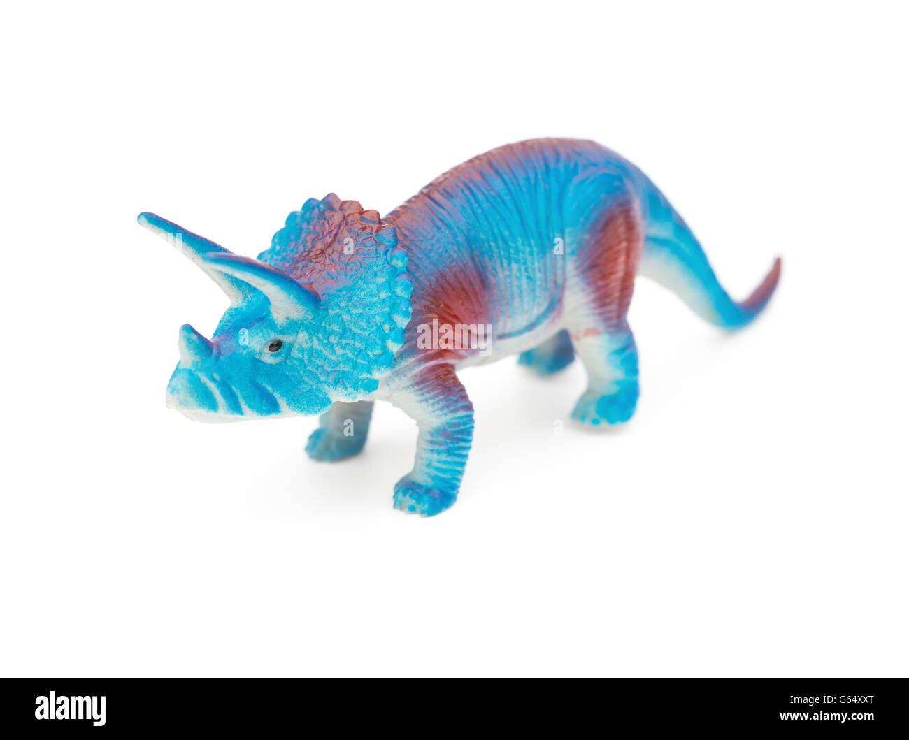 blue triceratops toy on a white background Stock Photo - Alamy