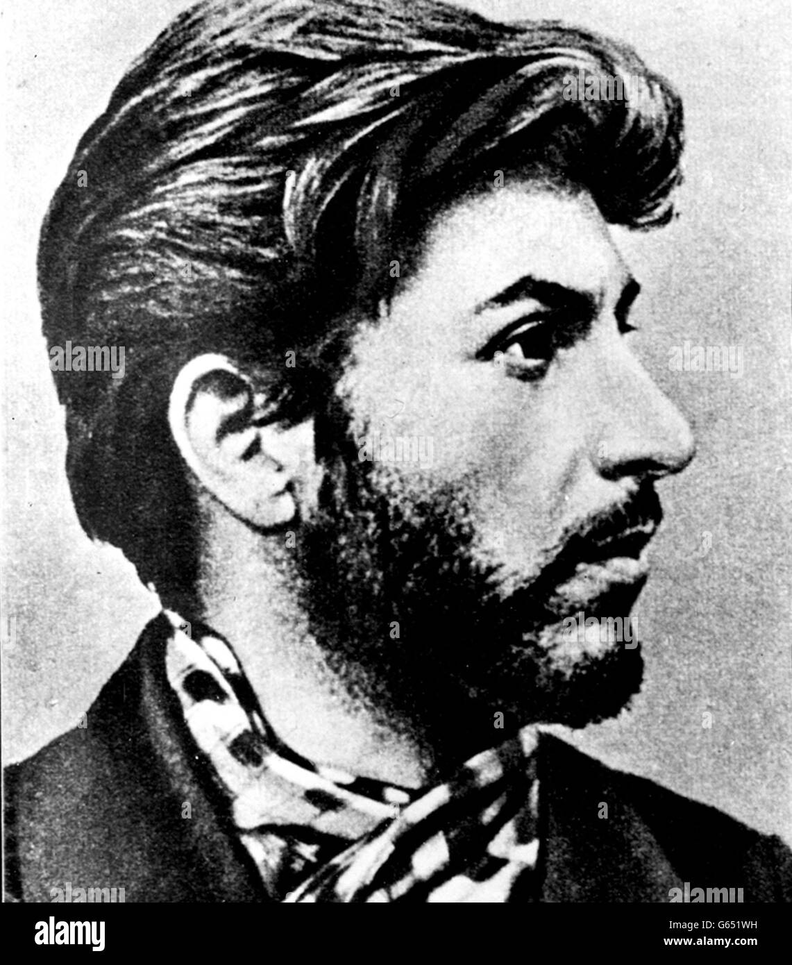 DECEMBER 21st: Joseph Stalin pictured as a young man of 25. The photograph was made at the beginning of Stalin's revolutionary career when he wore a beard to elude the Tsar's police. Stock Photo