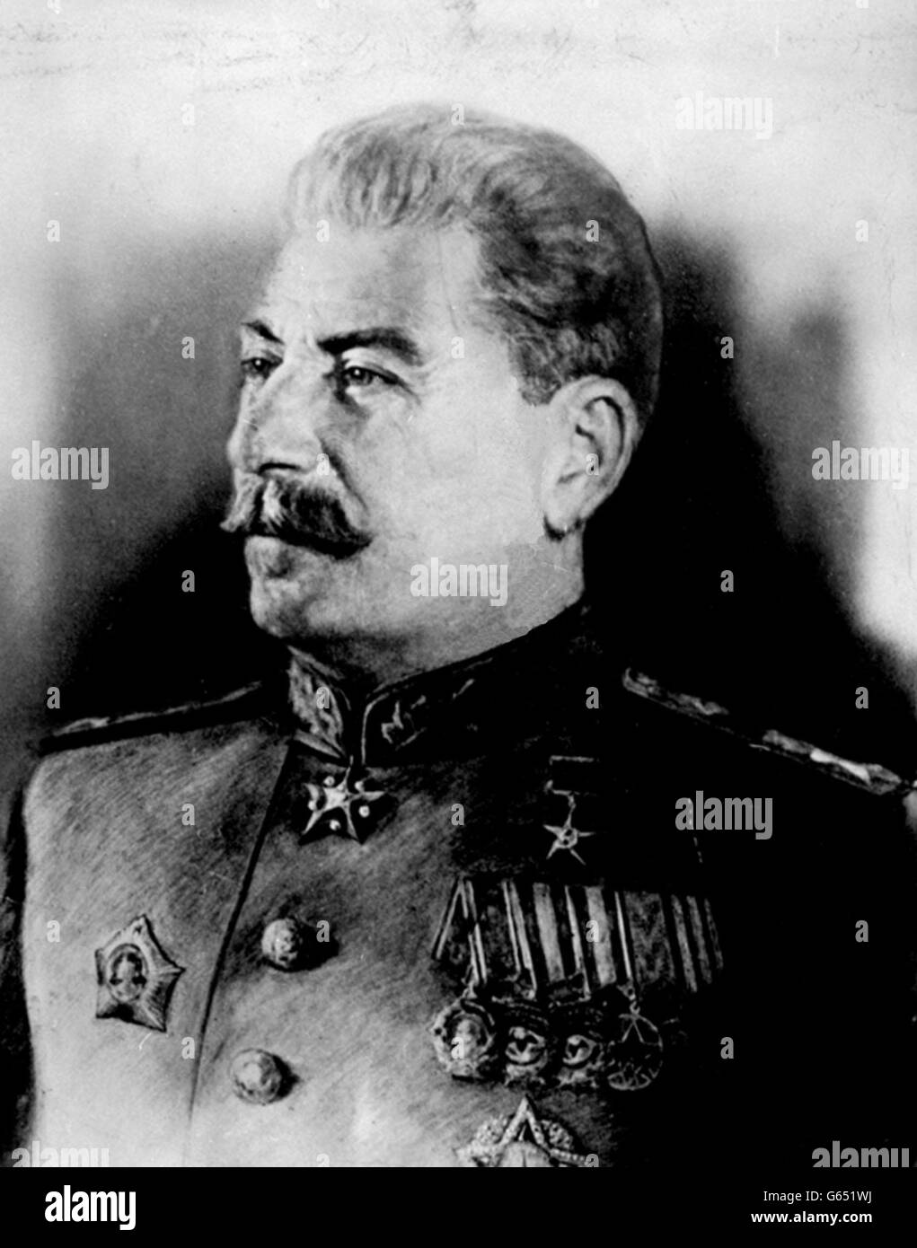Undated picture of Jospeh Stalin *PLEASE NOTE NO INFORMATION AVAILABLE* 03/12/2004 Legendary wines from the cellars of 19th century Russian tsars and Joseph Stalin are set to sell for more than 500,000 when they are auctioned, Friday December 3, 2004 Stock Photo