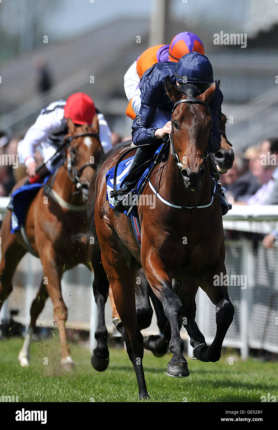 Coach House ridden by Joseph O'Brien wins the Cold Move European Breeders Fund Marble Hill Stakes during the Tattersalls Irish 2000 Guineas Day at Curragh Racecourse, County Kildare. Stock Photo