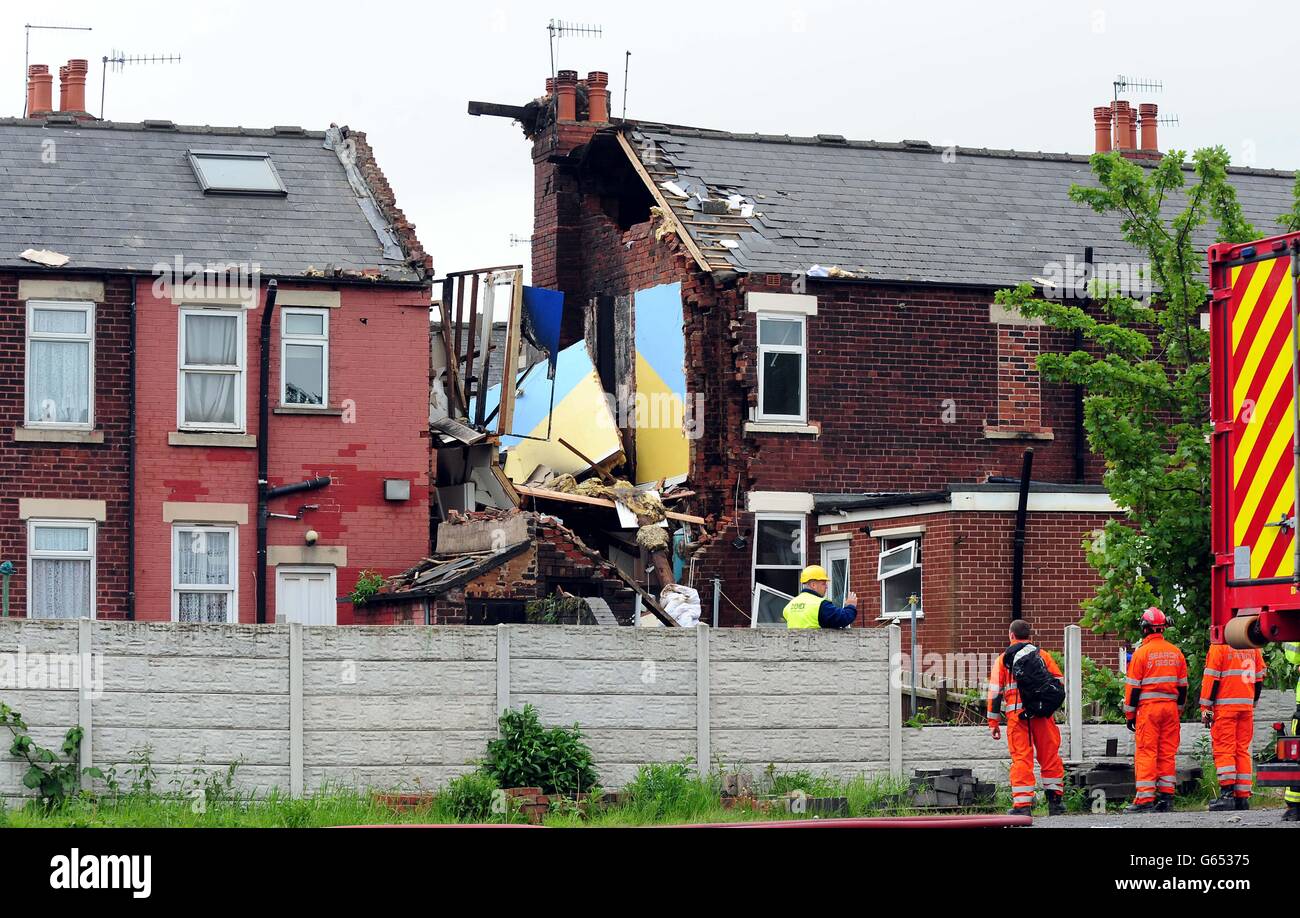 General view of damage to house in Dundas Road, Tinsley, Sheffield