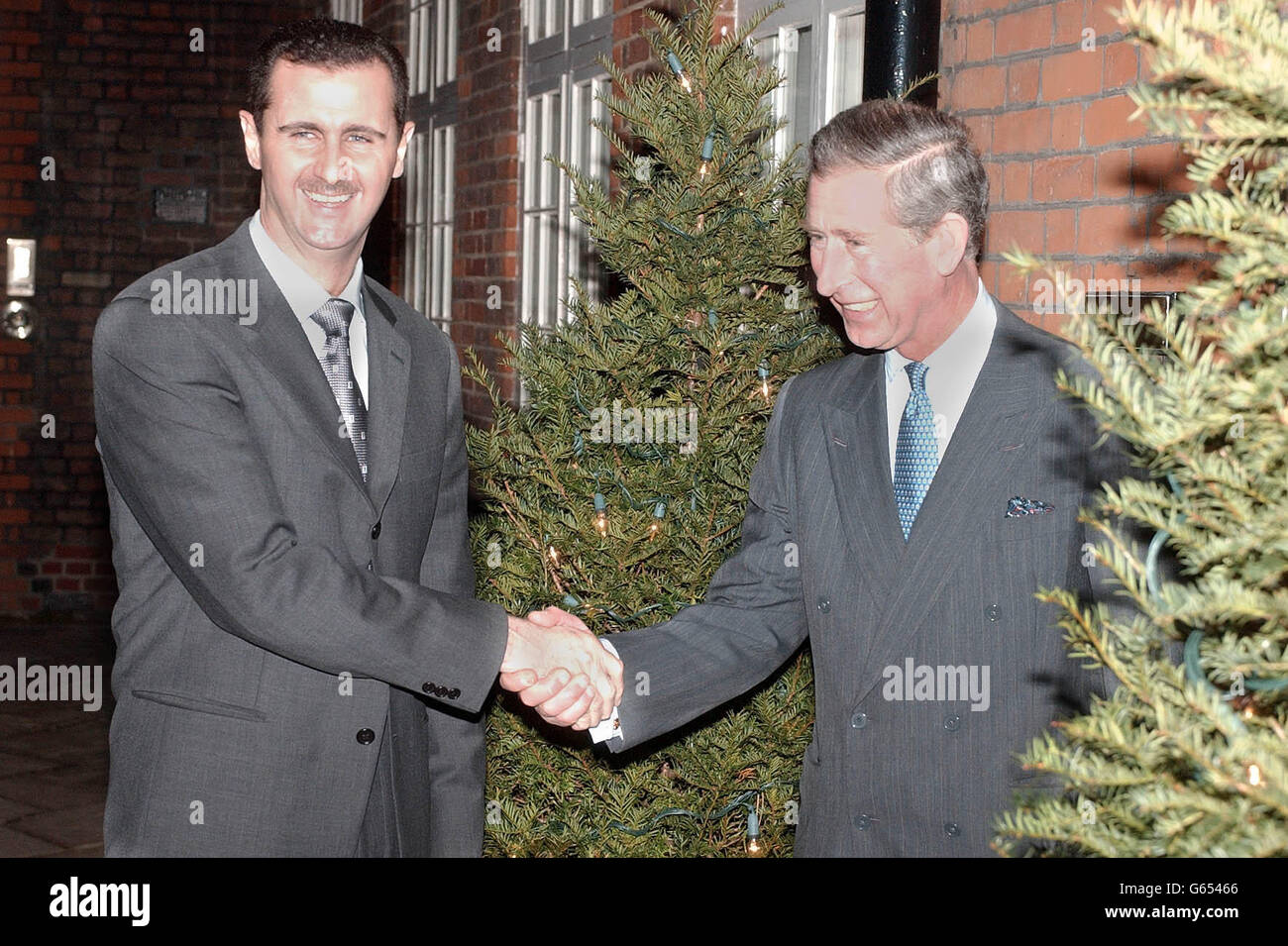The Prince of Wales greets Al-Assad, president of Syria at St. James' Palace. Stock Photo