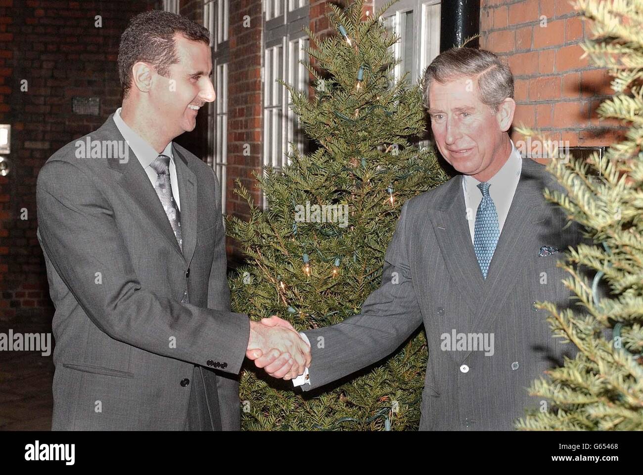 Prince Charles - Al-Assad. The Prince of Wales greets Al-Assad, president of Syria at St. James' Palace. Stock Photo