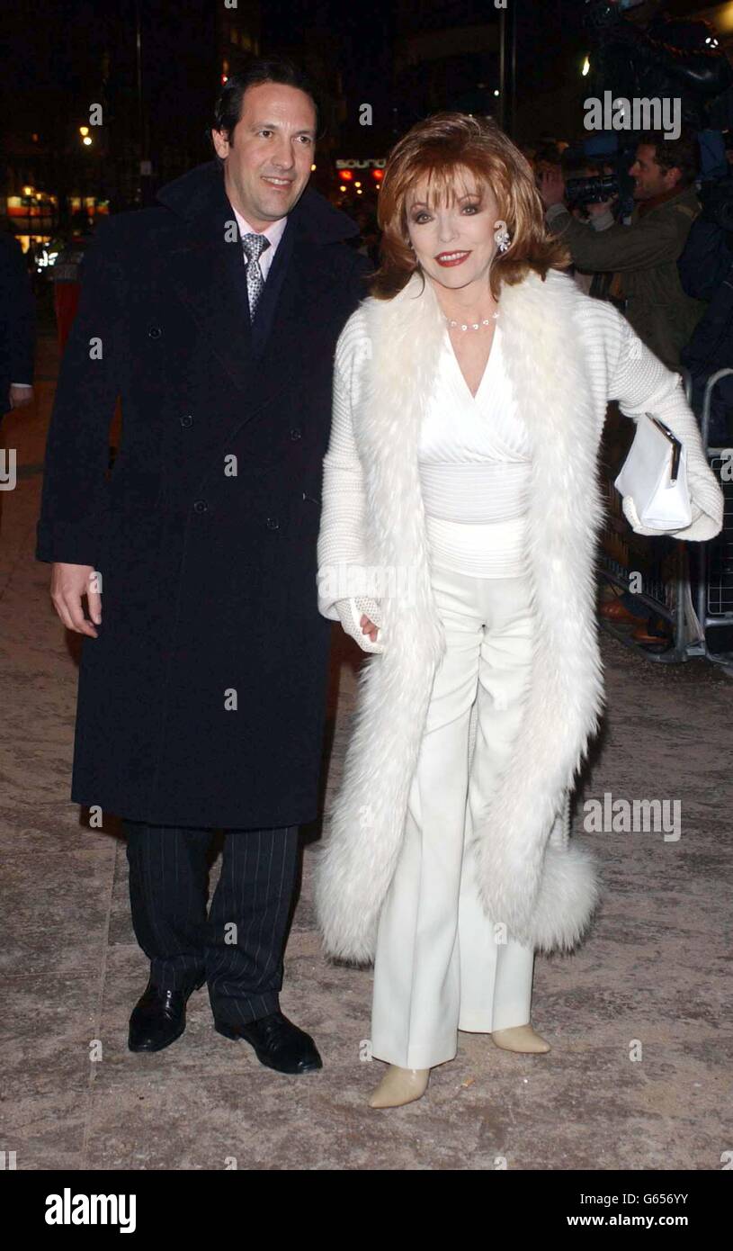 Actress joan collins husband percy gibson arriving empire cinema hi-res