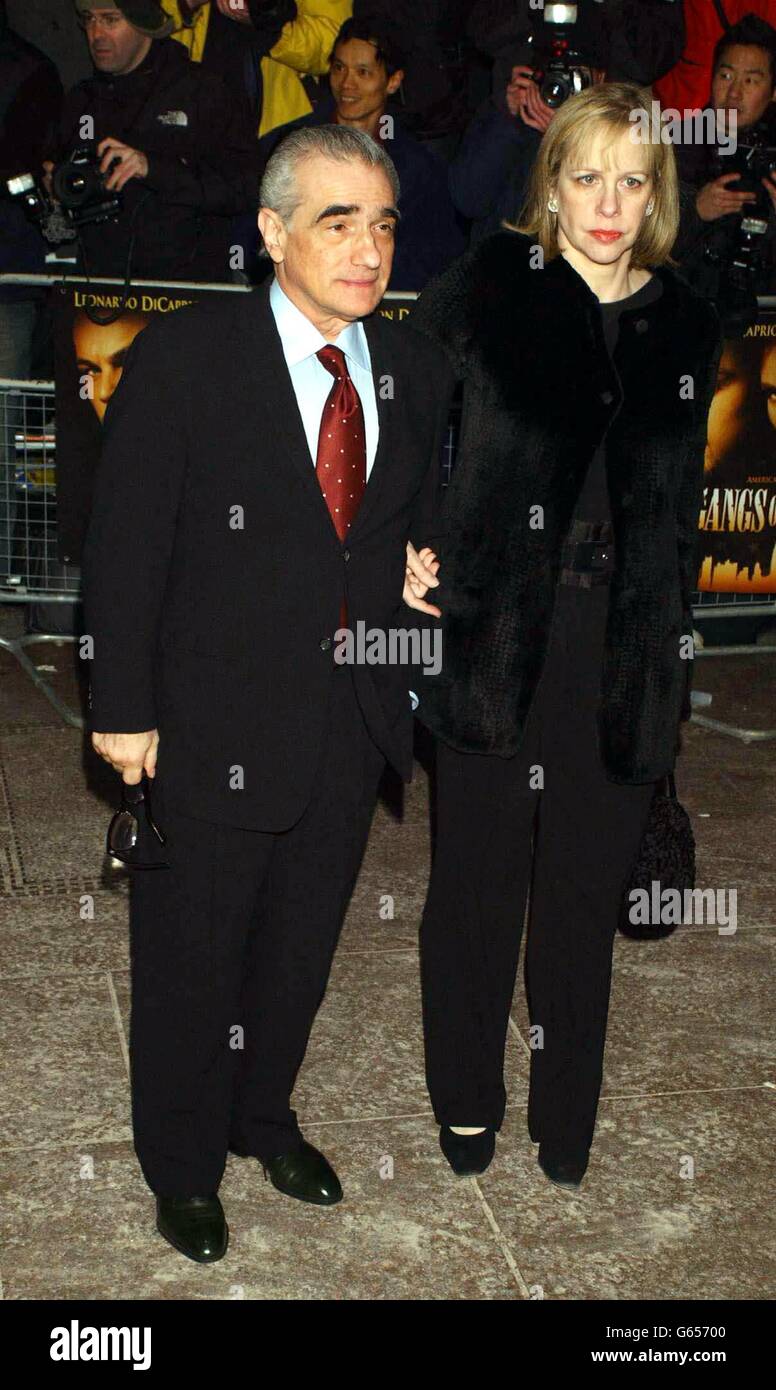 Director Martin Scorsese and his wife Helen arriving at The Empire Cinema, Leicester Square, London, for the UK premiere of Gangs of New York. Stock Photo