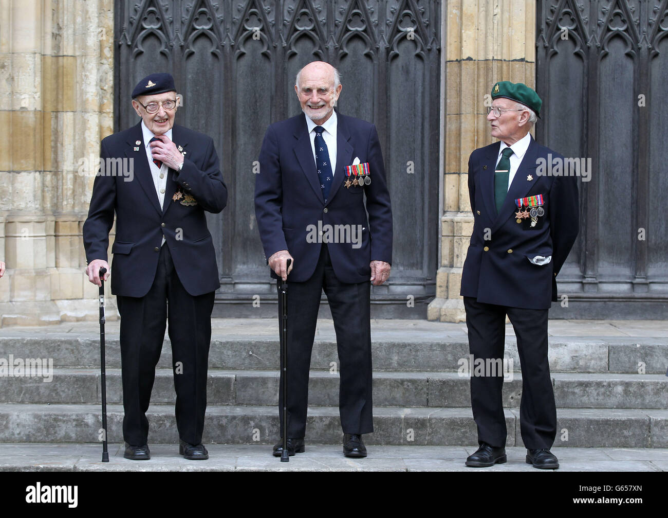 Kohima venterans on the stairs of York Minster, York at the annual