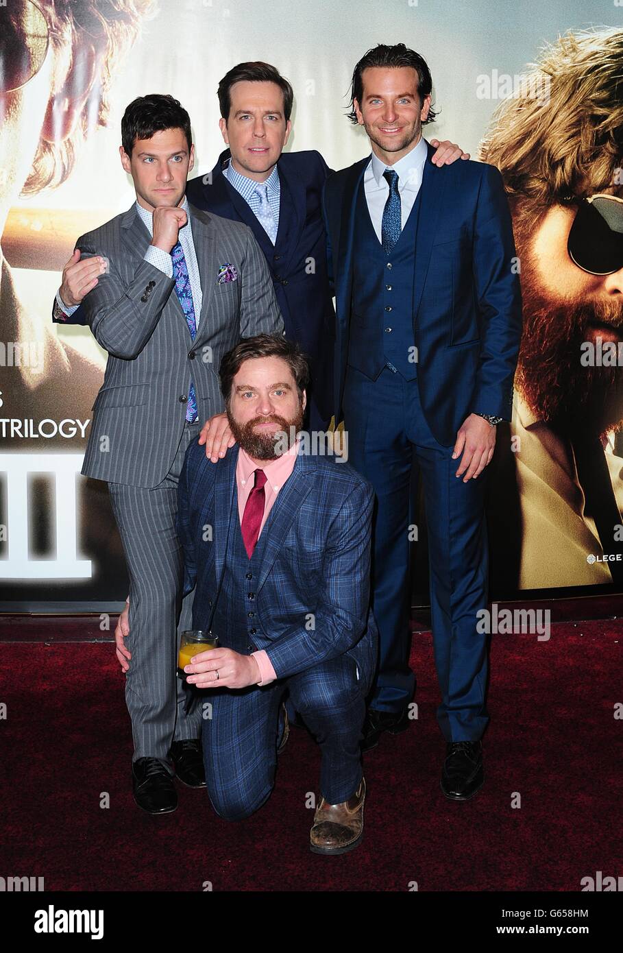 Justin Bartha Ed Helms Bradley Cooper And Zach Galifianakis Arriving 