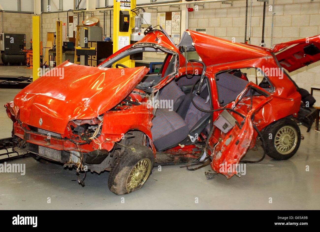 Renault Clio car crash Stock Photo Alamy