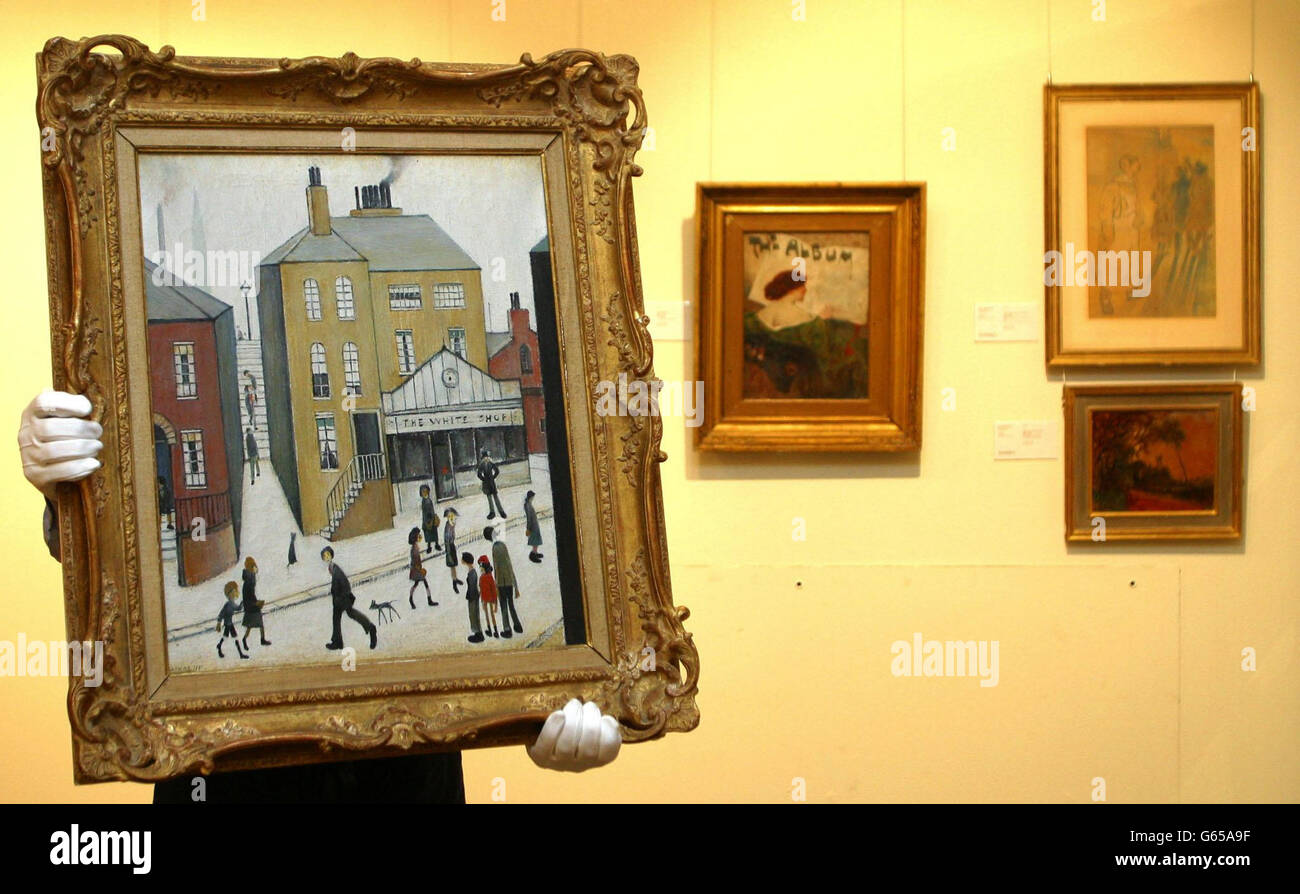 Sotheby Art auction Lowry Stock Photo Alamy