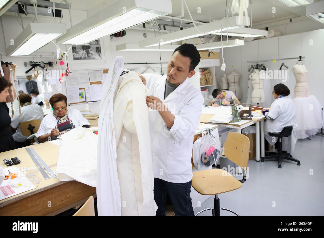 Dior Design Process Designers create Dior Haute Couture clothing during the visit of the ...