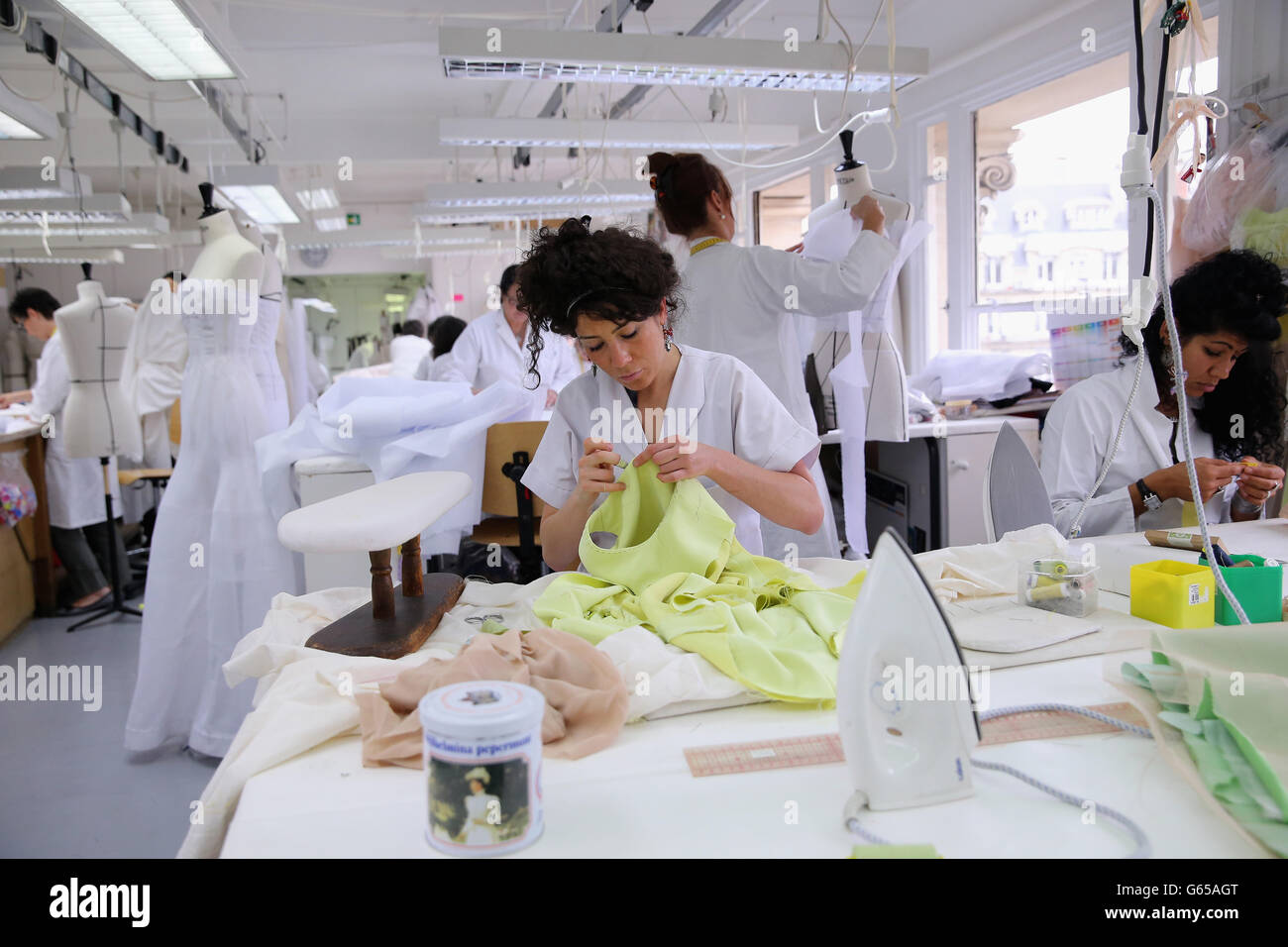 Dior Design Process Designers create Dior Haute Couture clothing during the visit of the ...