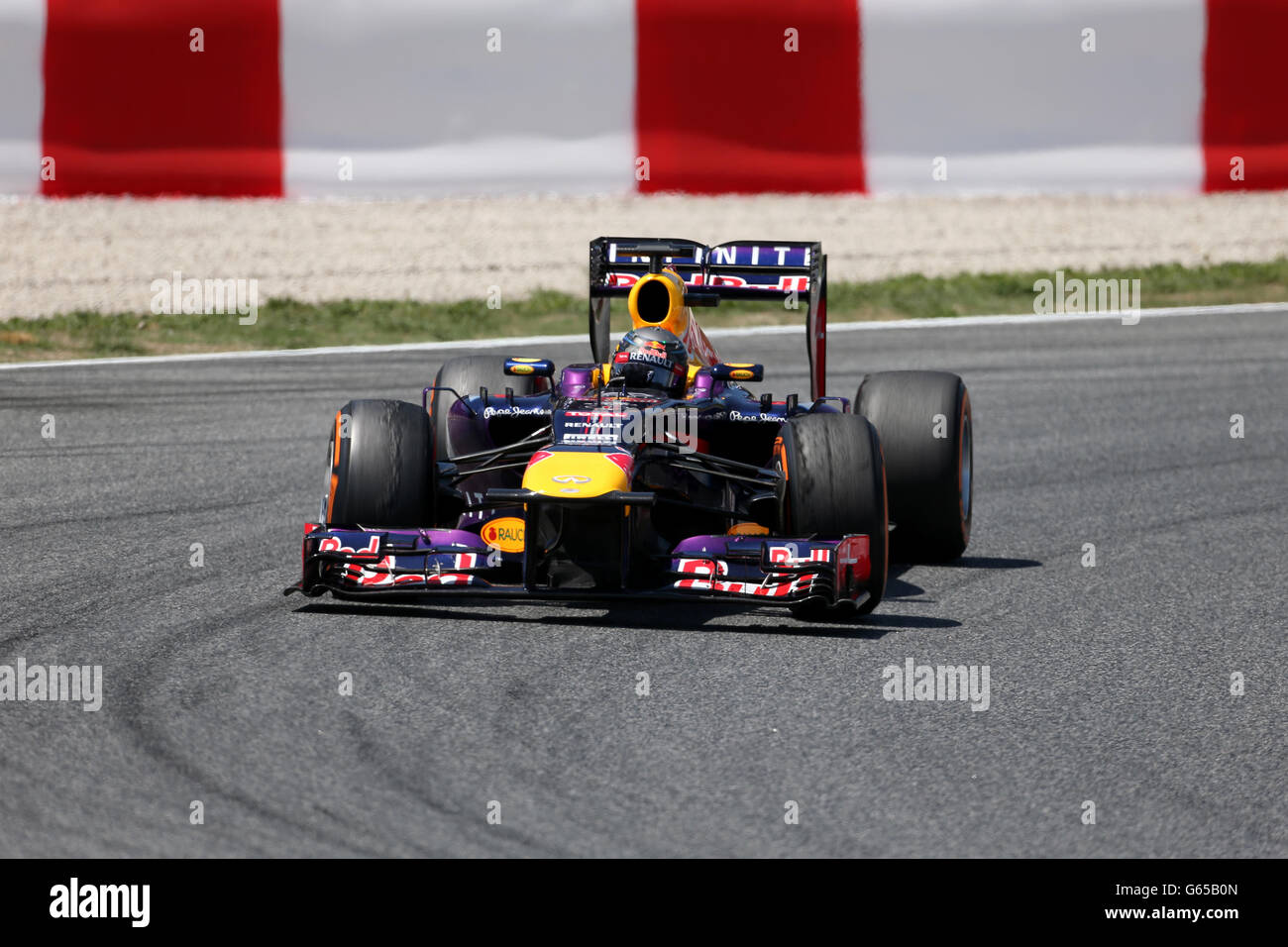 Auto - Formula One Motor Racing - Spanish Grand Prix - Race Day - Circuit de Catalunya. Red Bull's Sebastian Vettel during the Spanish Grand Prix Stock Photo