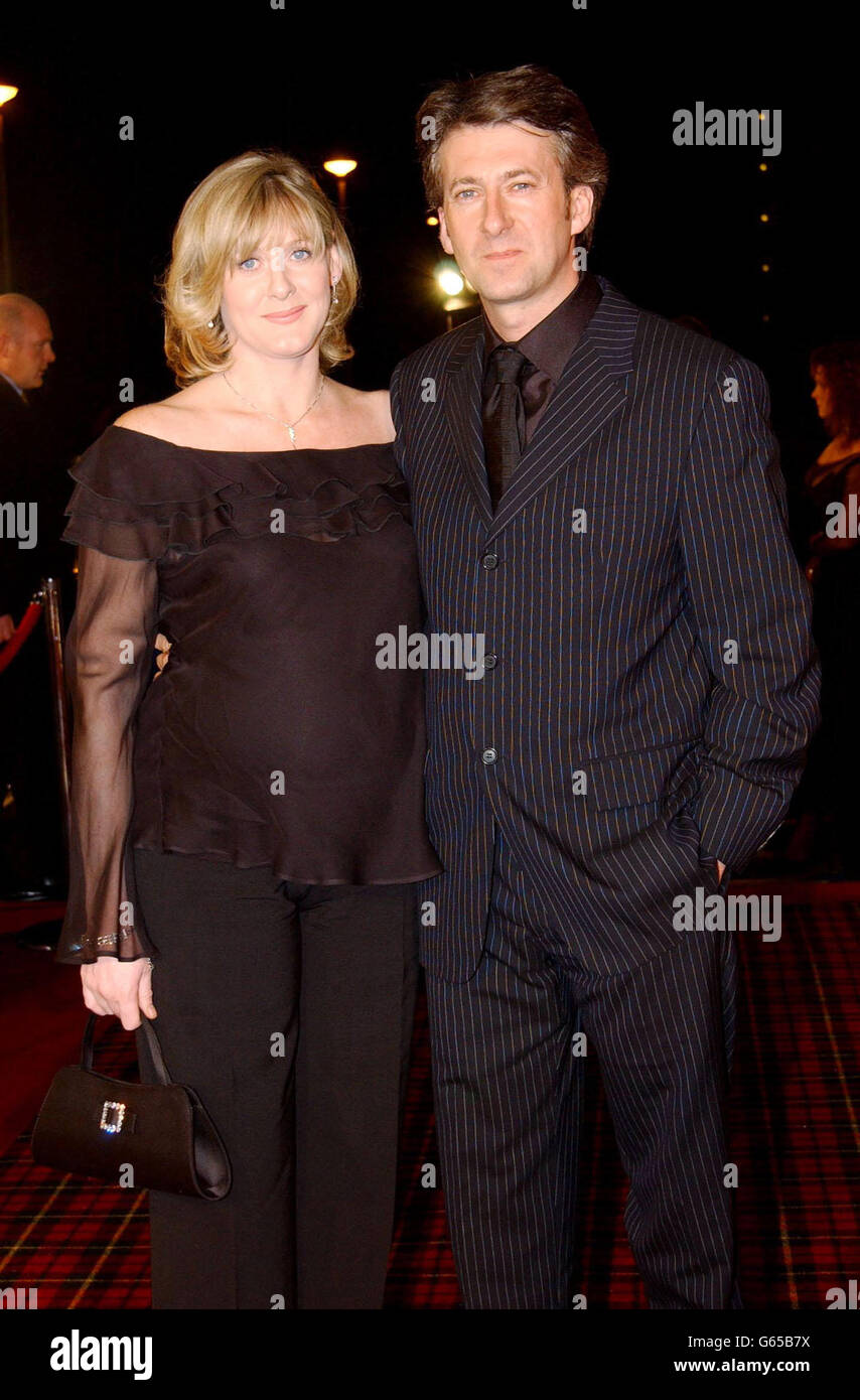 Actress Sarah Lancashire with her husband Peter Salmon arrive for a BAFTA Tribute to Billy Connolly at BBC Television Centre in west London. Hosted by Michael Parkinson, the star-studded evening celebrates more than 30 years of the Big Yin. Stock Photo