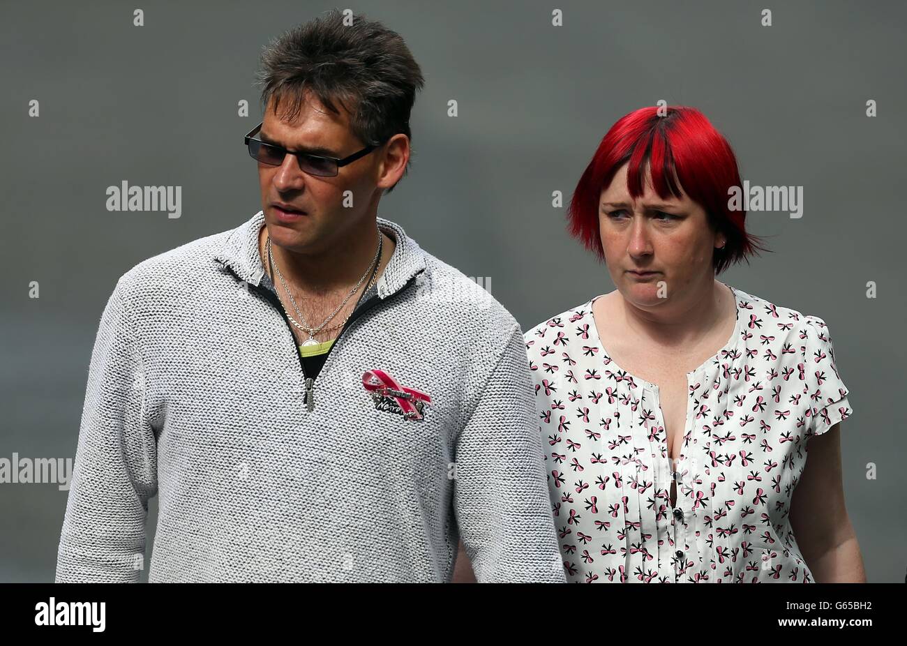 Paul and Coral Jones, the parents of April Jones arrive at Mold Crown Court as the jury in the trial of Mark Bridger, the man accused of her murder, is expected to retire to consider its verdicts later today. Stock Photo