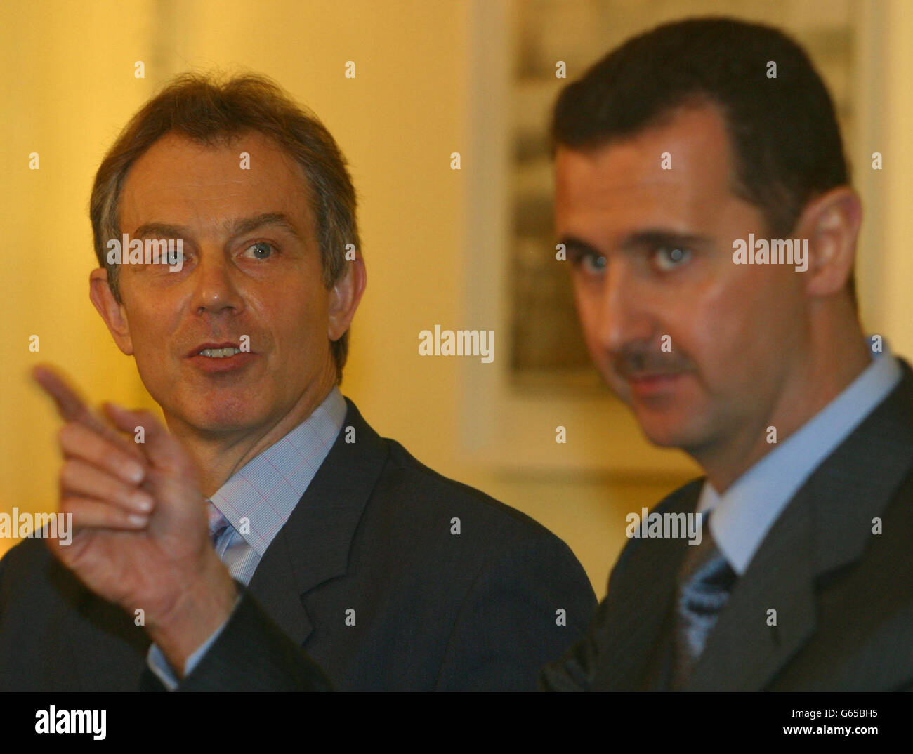 Bashar Al-Assad with Blair Stock Photo