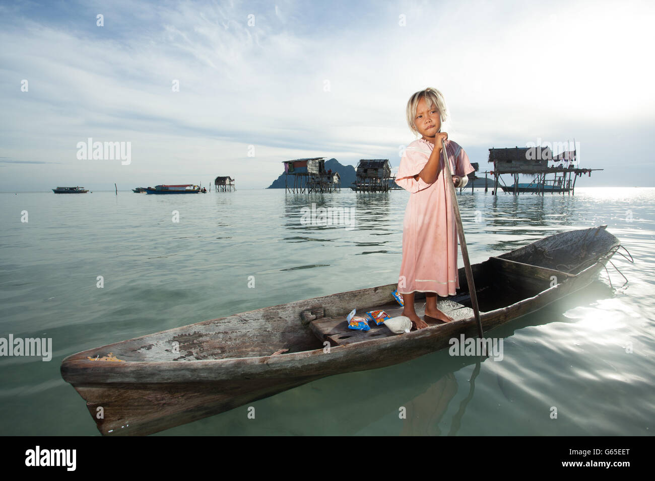 Semporna,Sabah Malaysia - 18 May 2016 : the scope of the life and environment of the sea gypsy communities living on the island Stock Photo