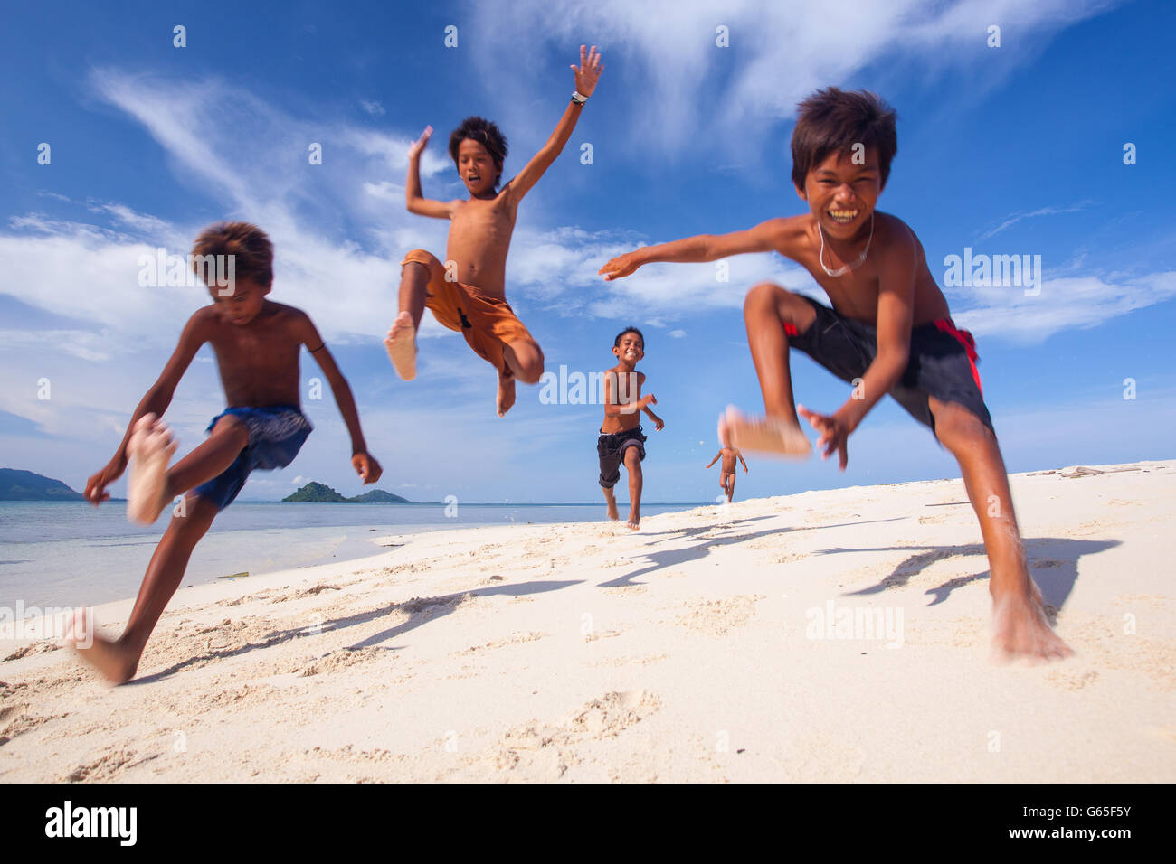 Semporna,Sabah Malaysia - 18 May 2016 : the scope of the life and environment of the sea gypsy communities living on the island Stock Photo