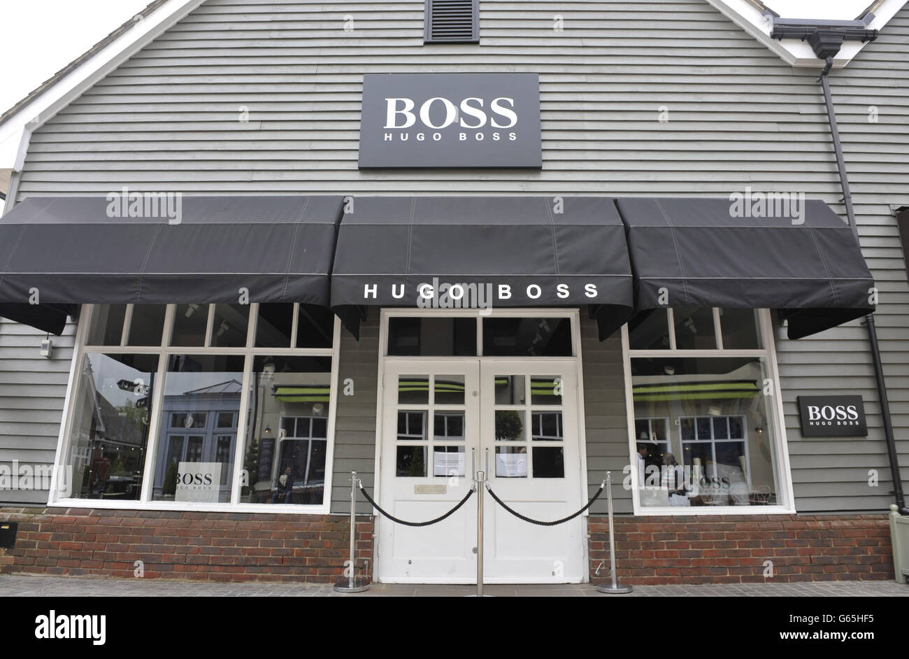The designer store Hugo Boss at the Bicester shopping village in Pingle  Drive, Oxfordshire, as a four-year-old boy has died after a mirror fell on  him at the shop in the outlet