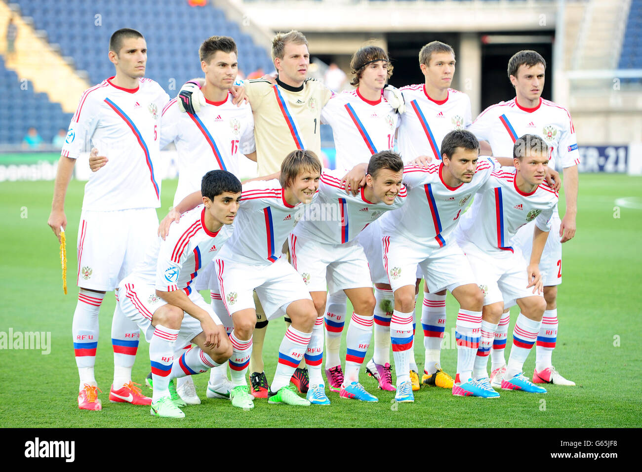 The Russia team poses for a team photograph before kick-off Stock Photo
