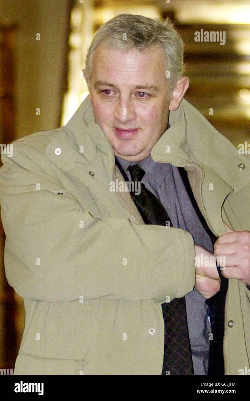 Nat Fraser, 43, from Elgin in Moray Scotland departs Edinburgh High Court, accused of conspiring to murder his wife. Fraser has lodged a special defence of alibi, claiming he was carrying out deliveries for his fruit and vegetable business in the Elgin area on the day she went missing. Stock Photo