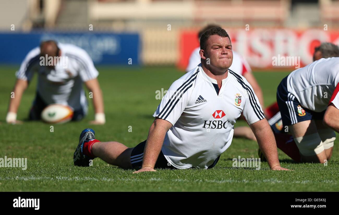 Matt Stevens Rugby British and Irish Lions' Matt Stevens during the training session at ...
