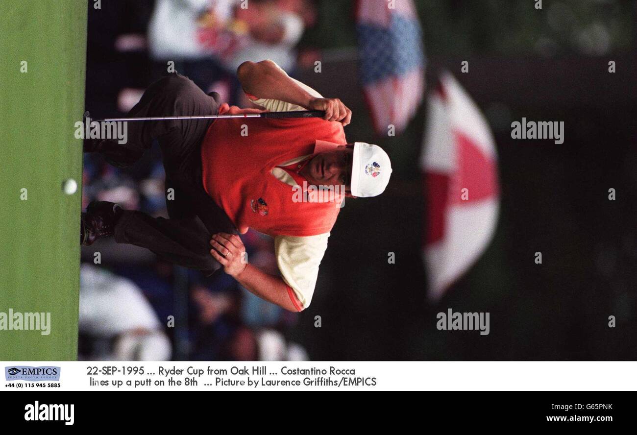 22-SEP-1995 ... Ryder Cup from Oak Hill ... Costantino Rocca lines up a putt on the 8th ... Picture by Laurence Griffiths/EMPICS Stock Photo