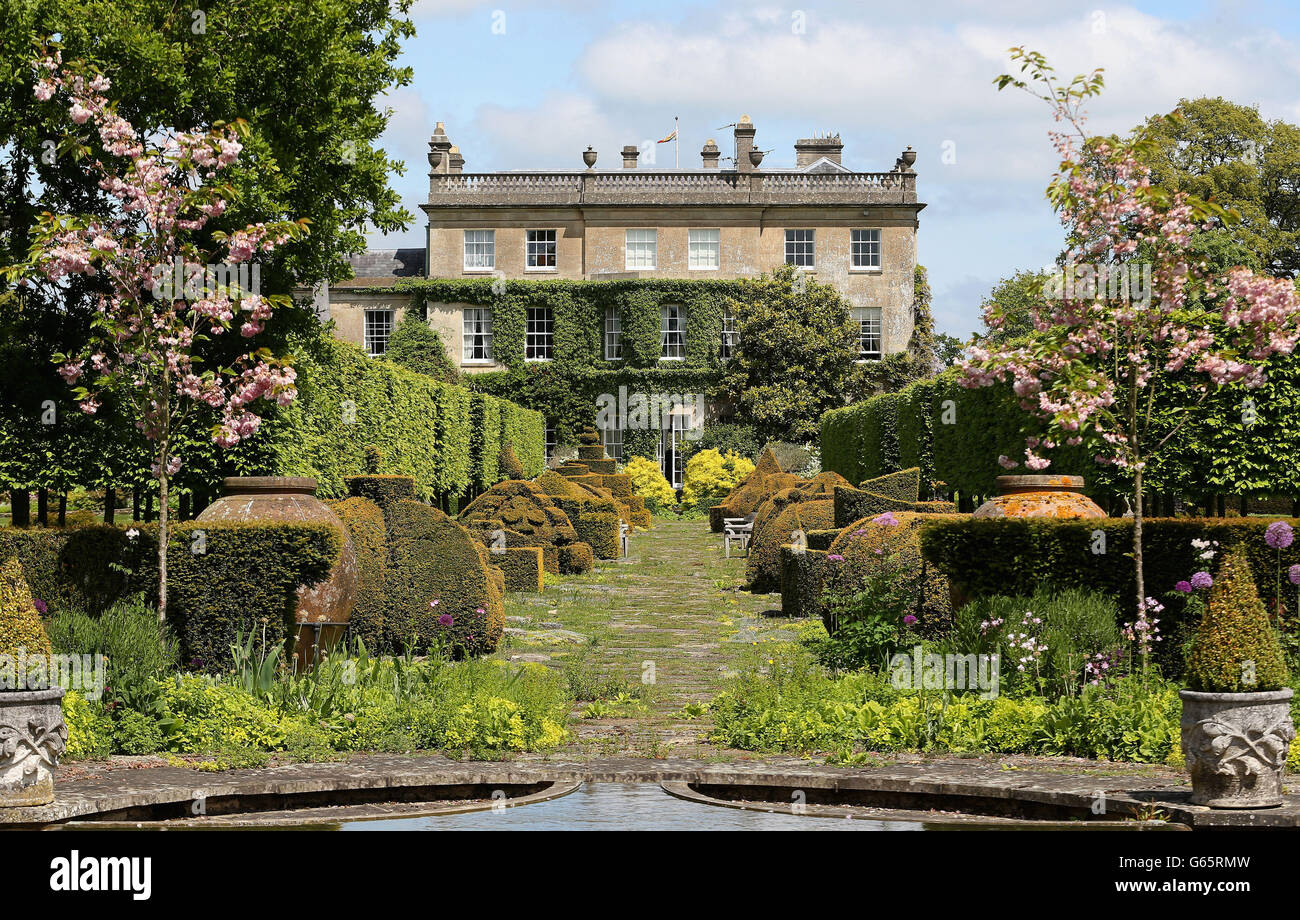 General view of the gardens at Highgrove House at the launch for the Coronation Meadows Initiative by the Prince of Wales. Stock Photo