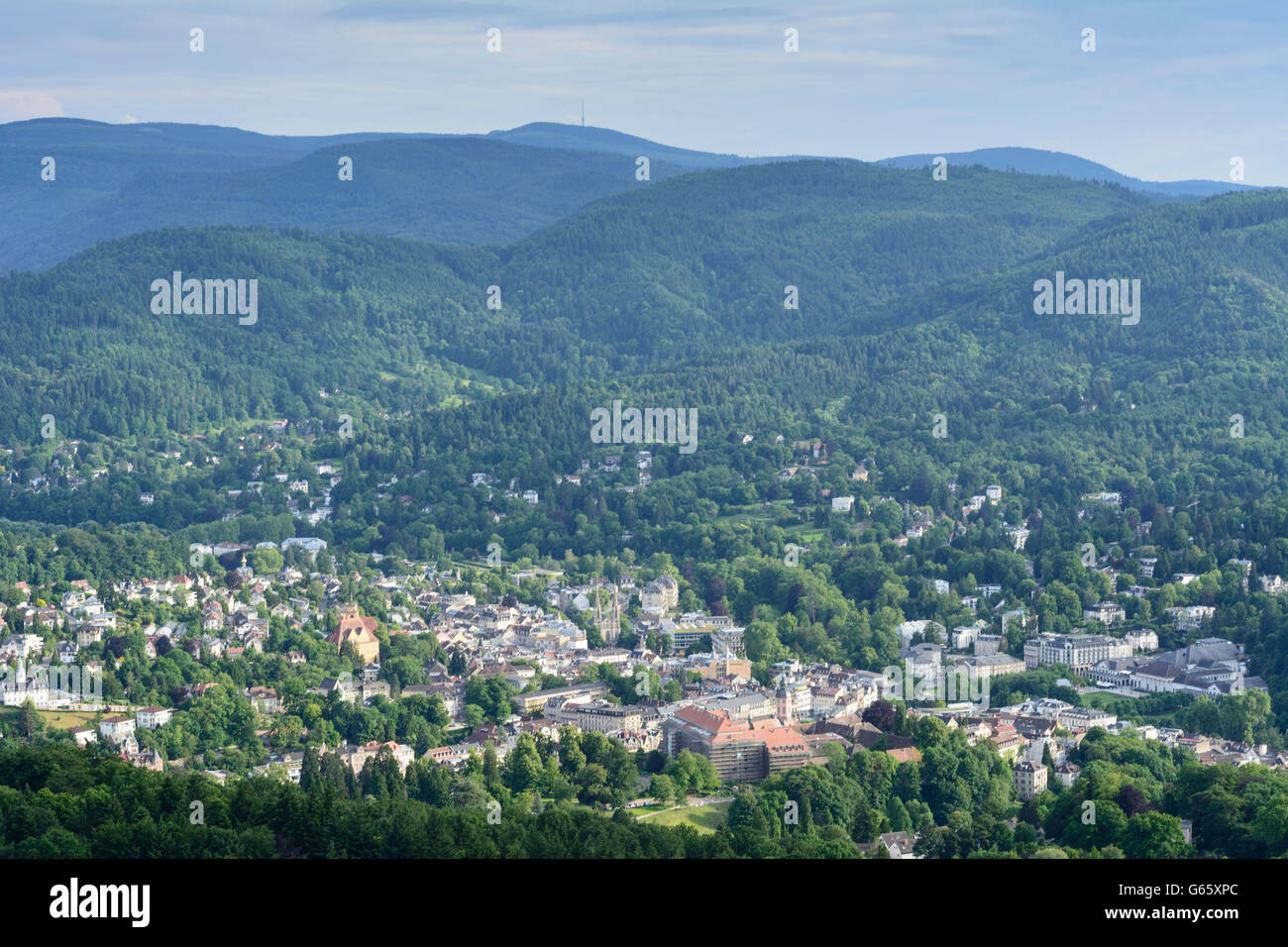 view to Baden-Baden, Baden-Baden, Germany, Baden-Württemberg, Schwarzwald, Black Forest Stock Photo