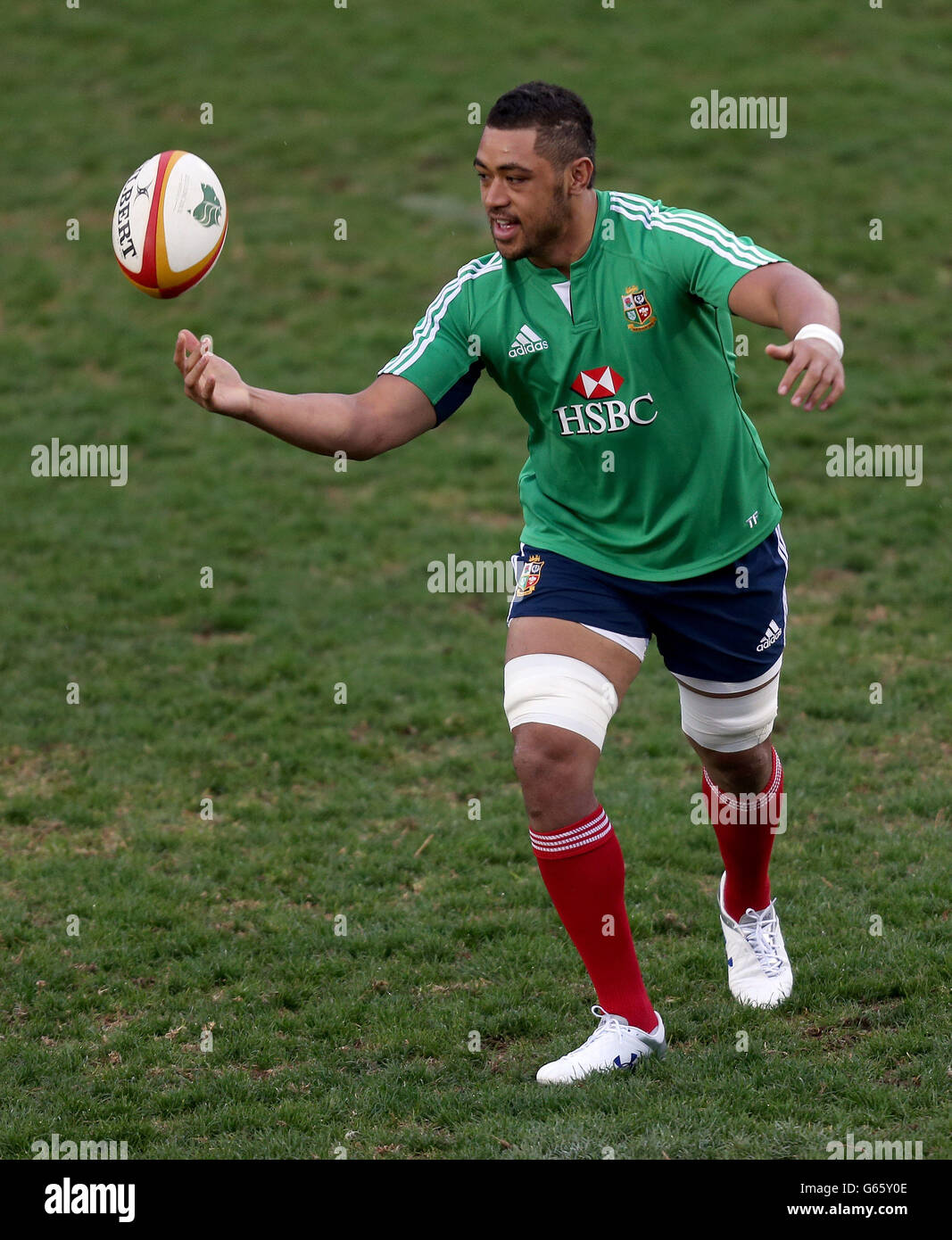 British and Irish Lions' Toby Faletau during the training session at No.2 Sports Ground, Newcastle in Australia. Stock Photo