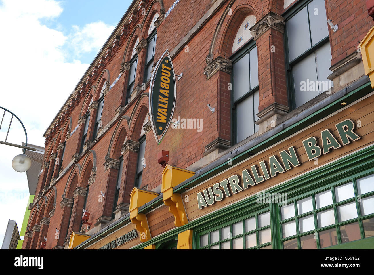 A general view of the Walkabout bar on Broad Street, Birmingham, where it is understood members of both the Australian and England cricket teams were at some point on Saturday night after England's 48-run victory over Australia in the Champions Trophy opening match at Edgbaston. Stock Photo