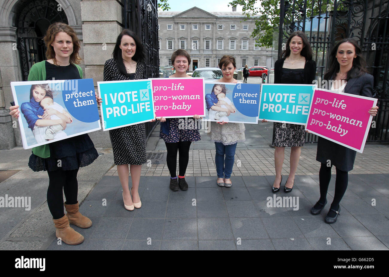 Members of the ProLife Campaign hold a picket outside Leinster House in Dublin Stock Photo Alamy