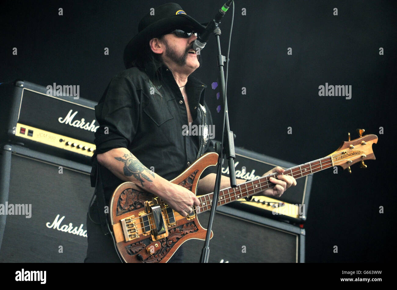Download Festival 2013. Lemmy of Motorhead performs during the Download Festival at Castle Donnington. Stock Photo