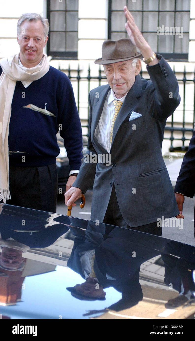Denis Thatcher Leaves Hospital Stock Photo