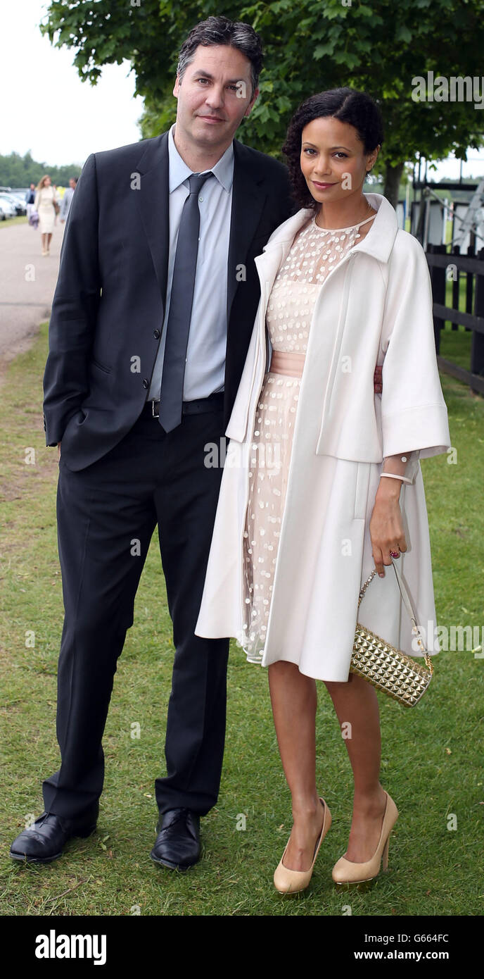 Thandie newton arrives with her husband oliver parker hi-res stock ...