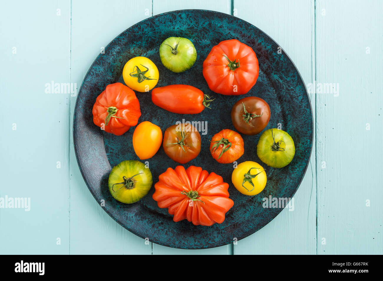 Various heirloom tomatoes Stock Photo