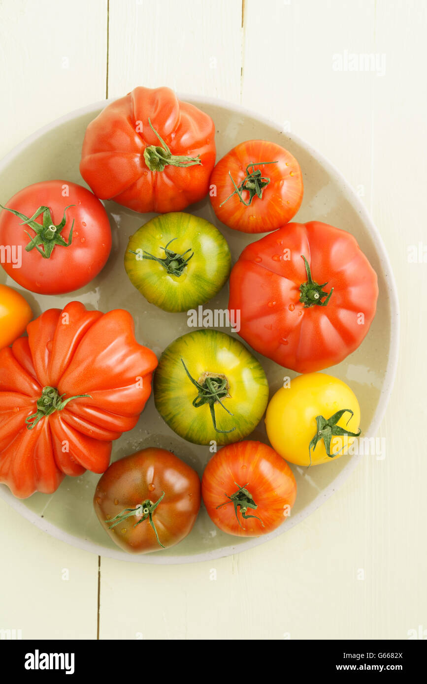 Various heirloom tomatoes Stock Photo