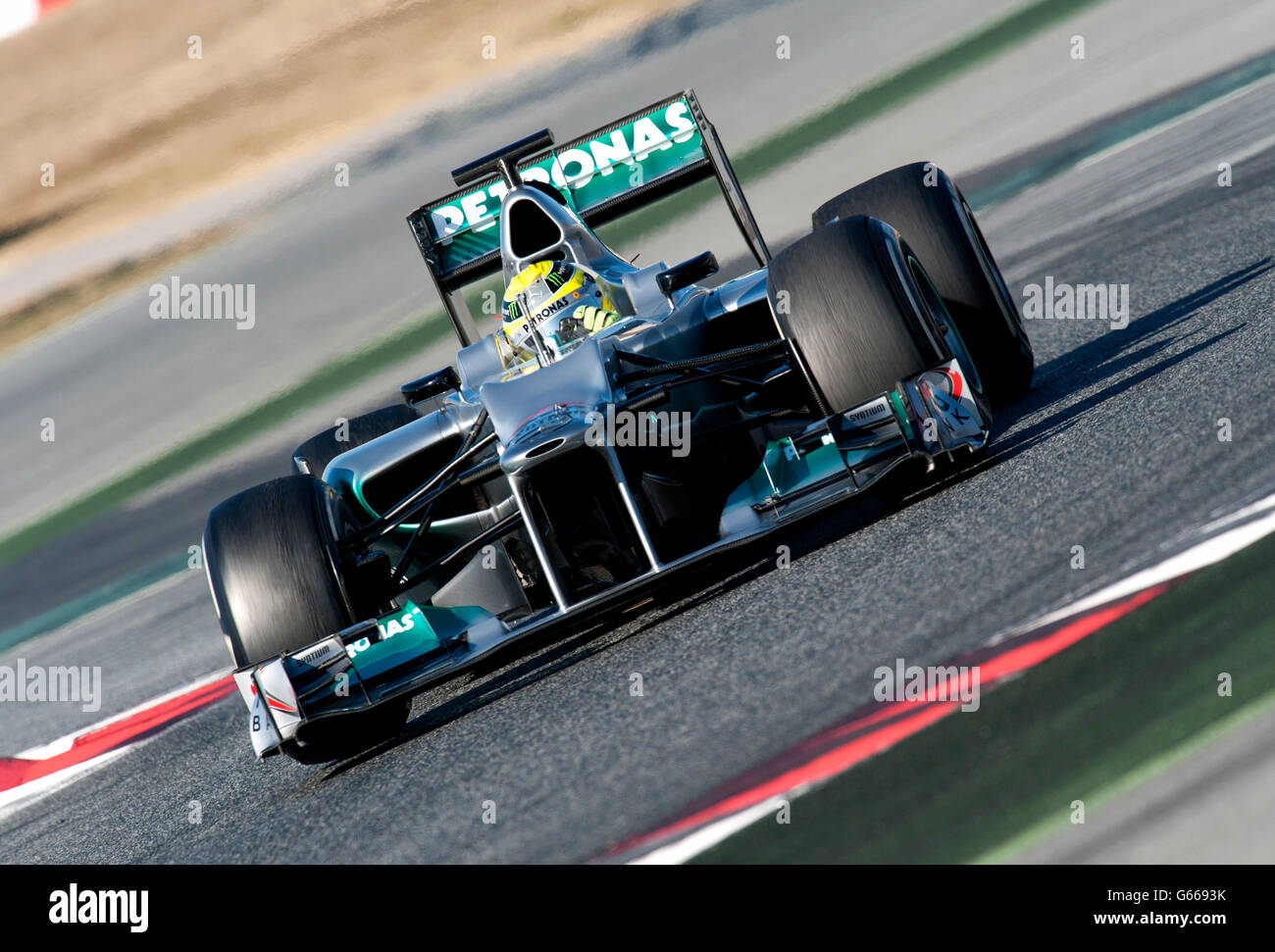 Nico Rosberg, GER, Mercedes AMG-Mercedes F1 W03, Formula 1 testing sessions, February 2012, Barcelona, Spain, Europe Stock Photo