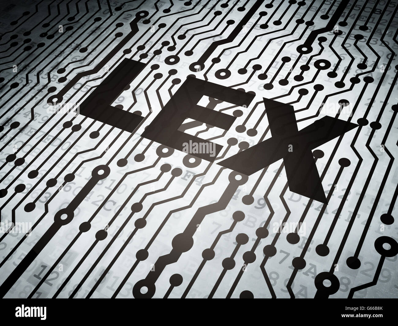 Law concept: circuit board with Lex Stock Photo - Alamy