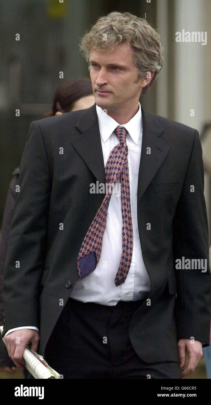 Alexander Thynne, the nephew of eccentric aristocrat Lord Bath, leaves North wiltshire Magistrates' Court in chippenham. The 41-year-old artist said he felt 'lucky' to be spared a prison sentence after he admitted growing and stashing drugs on the Longleat Estate. Stock Photo