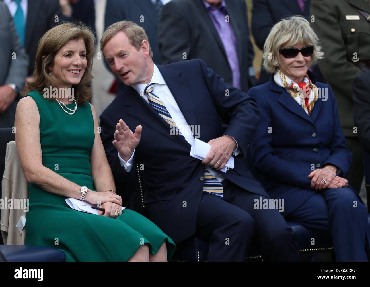 (Left - right) Caroline Kennedy, Taoiseach Enda Kenny and Jean Kennedy Smyth at the Kennedy family homestead in Dunganstown, Co Wexford,as part of a celebration to mark the 50th anniversary of John F Kennedy's visit to Ireland. Stock Photo