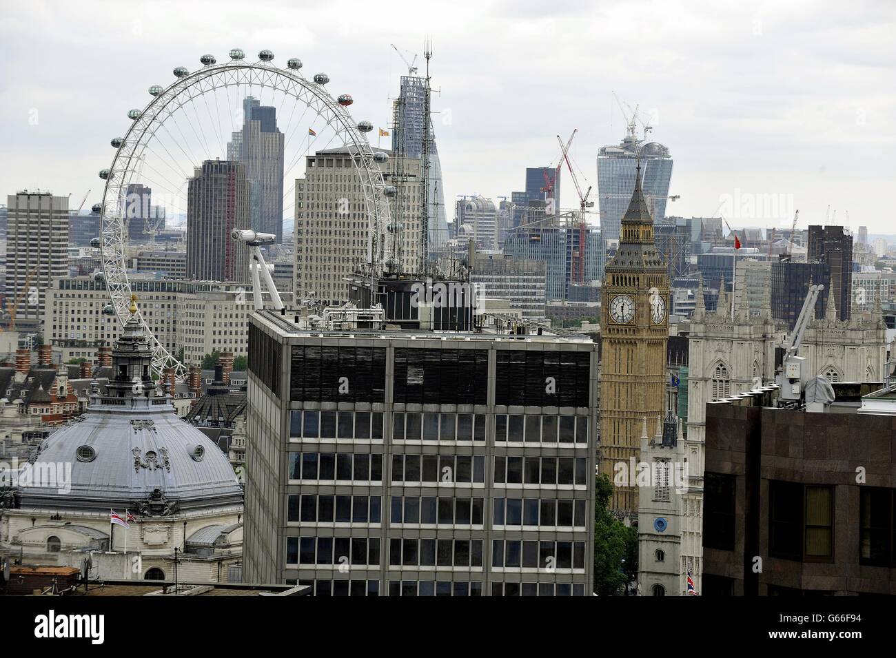A view across London from the roof of Westminster City Hall, central ...