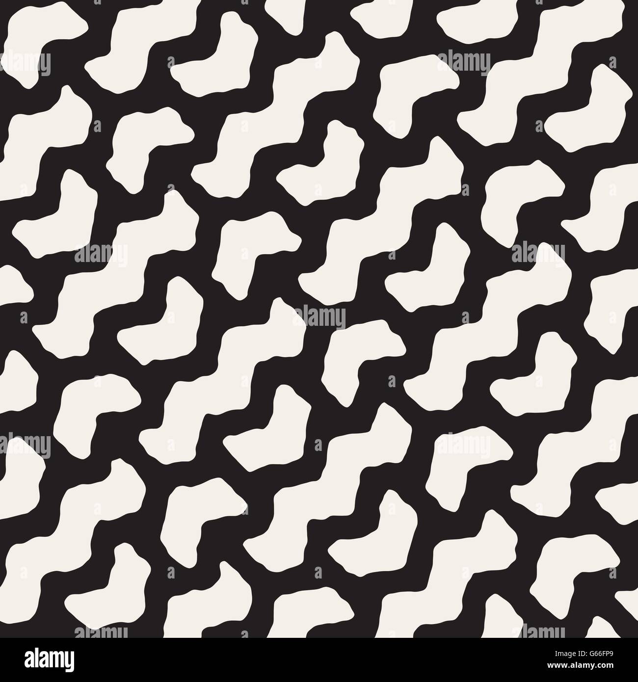 Vector Seamless Hand Drawn Daigonal Wavy Lines Pattern Stock Vector ...